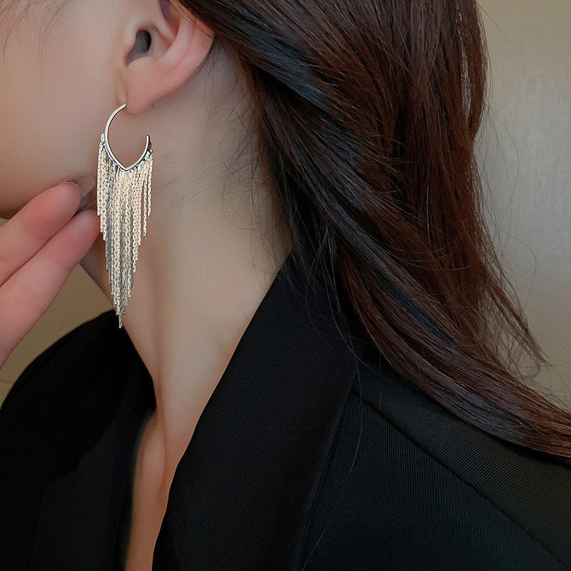 Women's Metal Long Fringe For Frosty Style Earrings