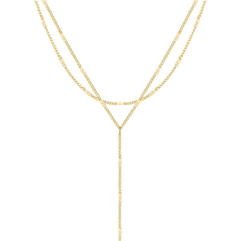 Women's Tablet Chain Tassel Y-shaped Fashionable Necklace