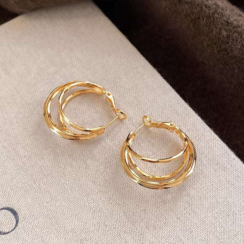 Hoop Three-line High-grade Unique Ear Fashion Personality Rings