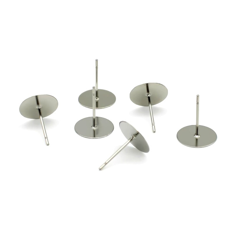 Stainless Steel Flat Head Piece Auricular Needle Titanium Ear Stud Earrings