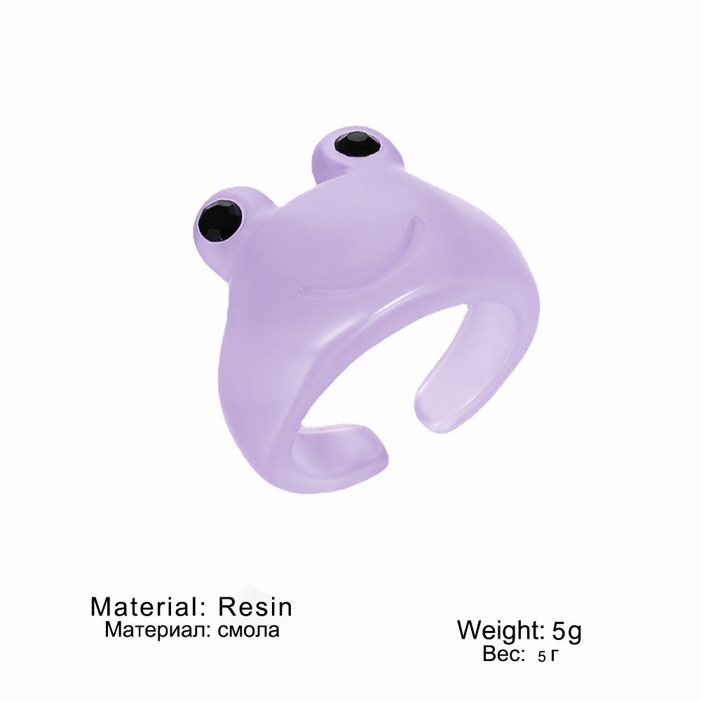 Cartoon Frog Fashion Cute Resin Index Rings