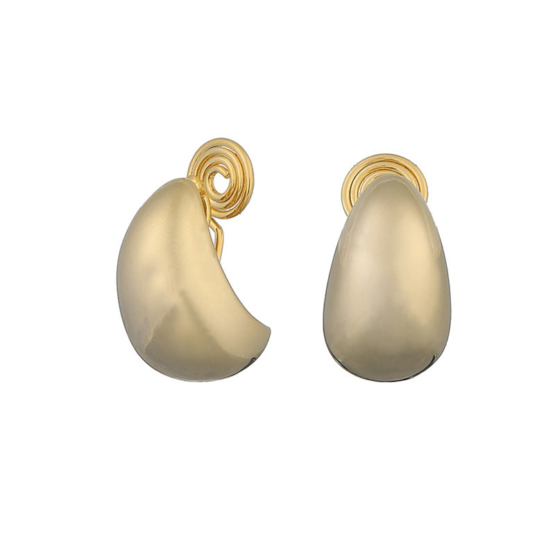Mosquito Coil Cold Style Metal Water Drop Simple Ear Clip