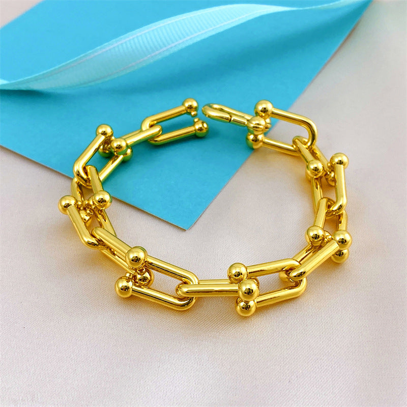 Women's Style Home Creative Micro Diamond U-shaped Hook Bracelets