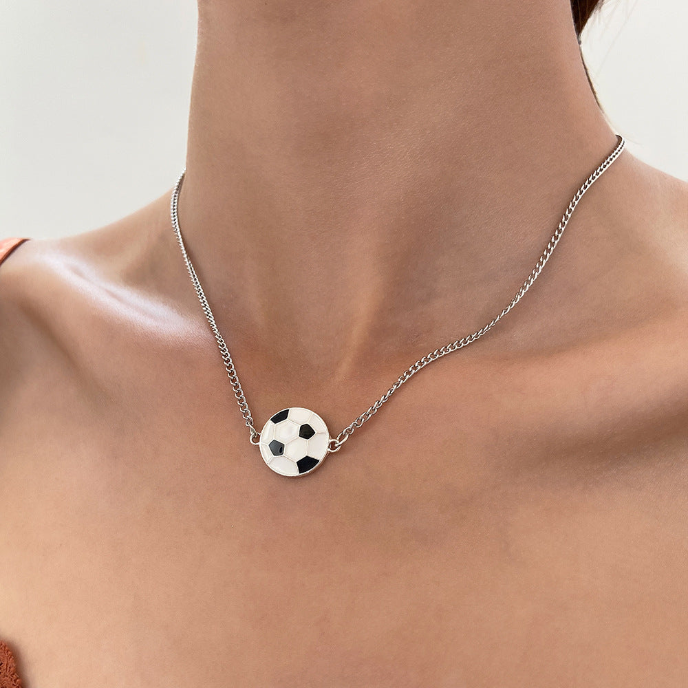 Football Female Fashion Temperamental Minority Design Necklaces