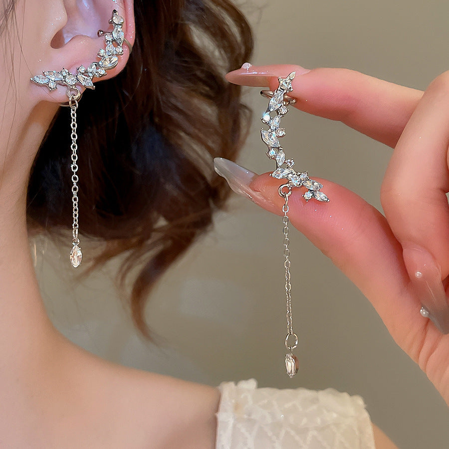 Round Tassel Bone French Vintage Court Style Light Ear Clip
