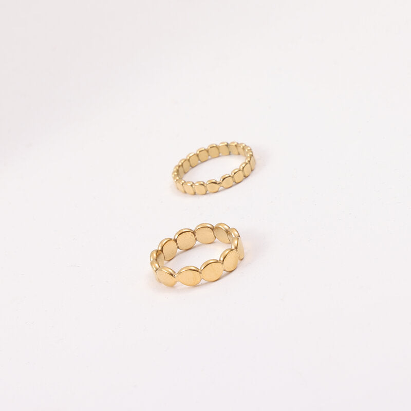 Flat Beads Titanium Steel Gold Plating Bracelets