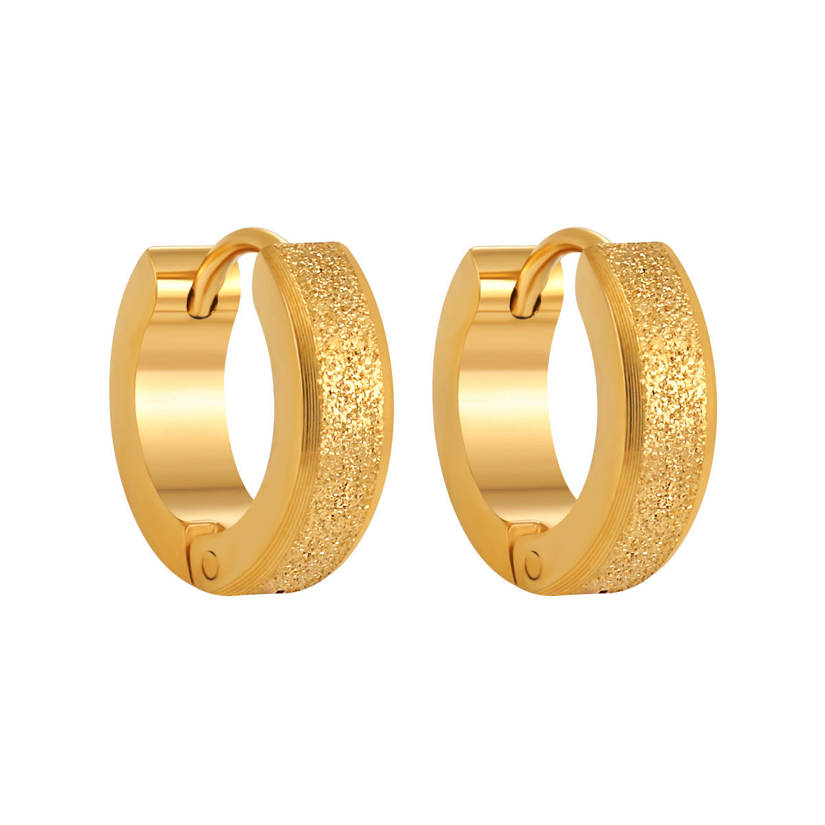 Women's Simple Beveled Frosted Fashion Unique Gold-plated Titanium Steel High-grade Rings