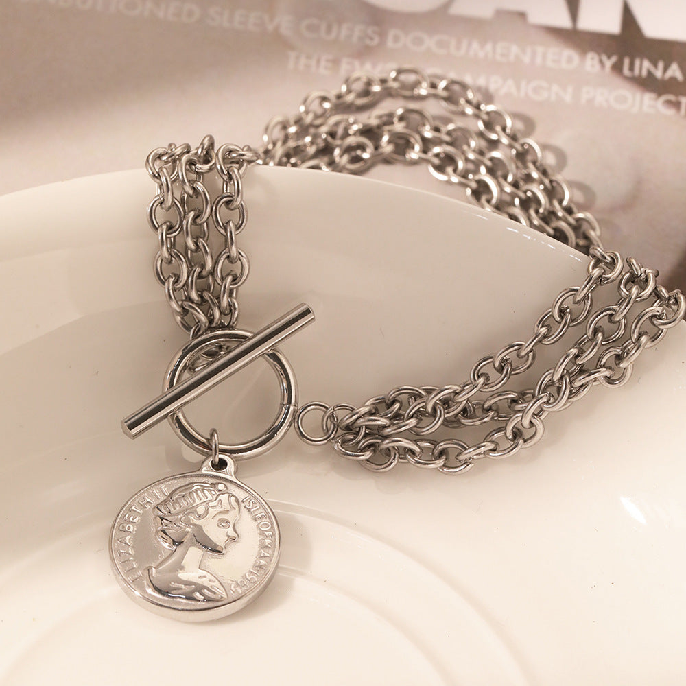 Women's Chain Buckle Beauty Head Hip Hop Bracelet