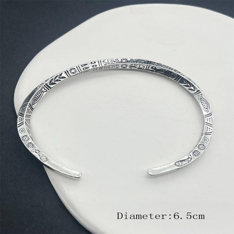 Bohemian Retro Totem Titanium Steel Artistic Design Bracelets