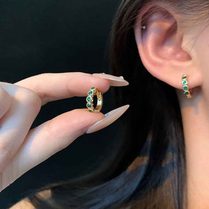 Boucles d'oreilles gracieuses en Zircon vert pour femmes, boucles d'oreilles de luxe légères et tendance