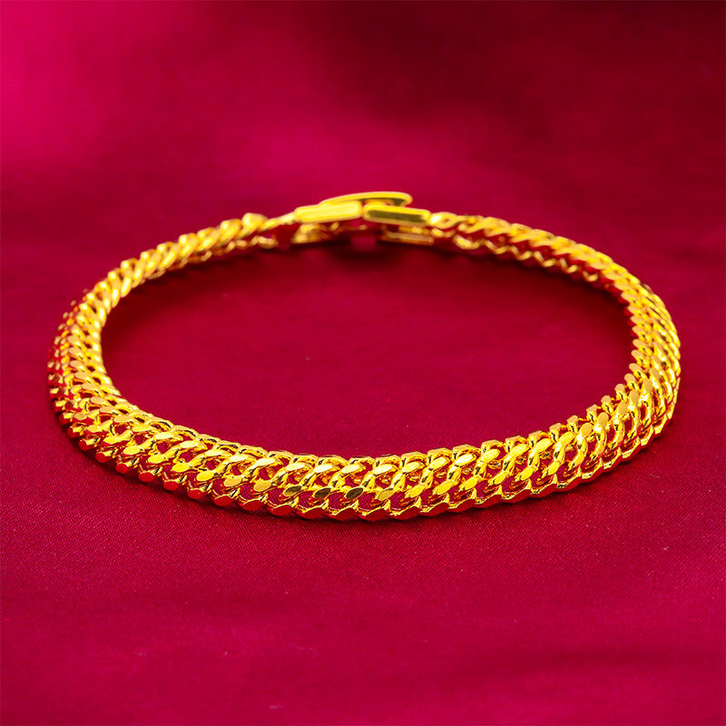 Women's & Men's & Centipede Brass Gold-plated Tank Flat Horsewhip Vietnam Bracelets