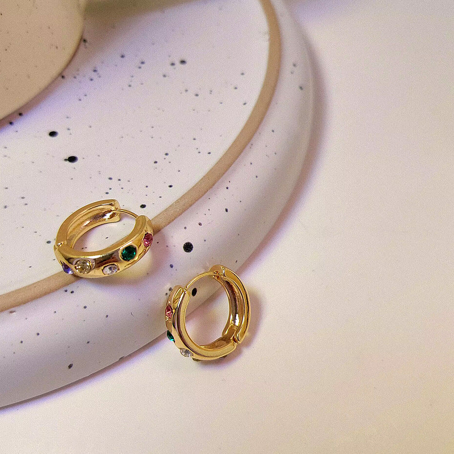 Boucles d'oreilles circulaires élégantes et tendance en Zircon pour femmes, Design de haute qualité