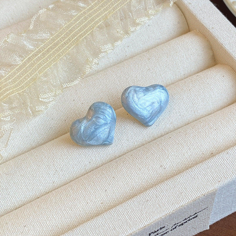 Women's Beaded Blue Geometrical Love Heart Simple Style Fashion Rings