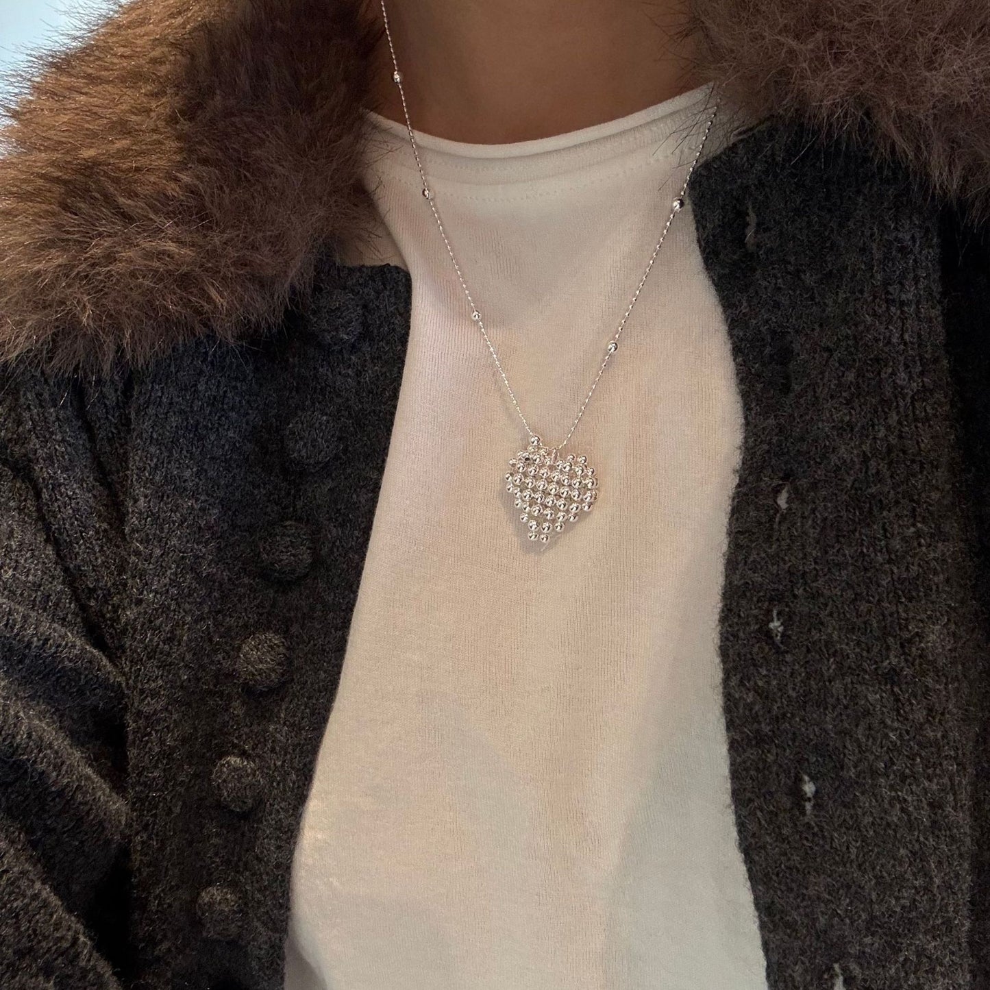 Style Metal Three-dimensional Love High Sense Necklace
