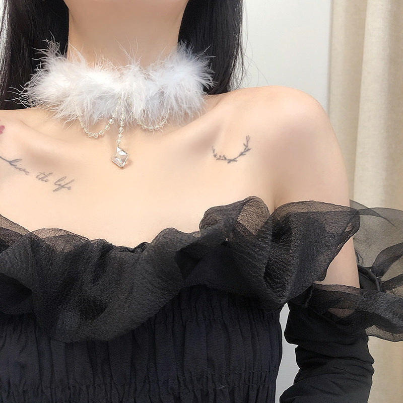 Furry Sexy Christmas Short Neckband Collar Necklaces