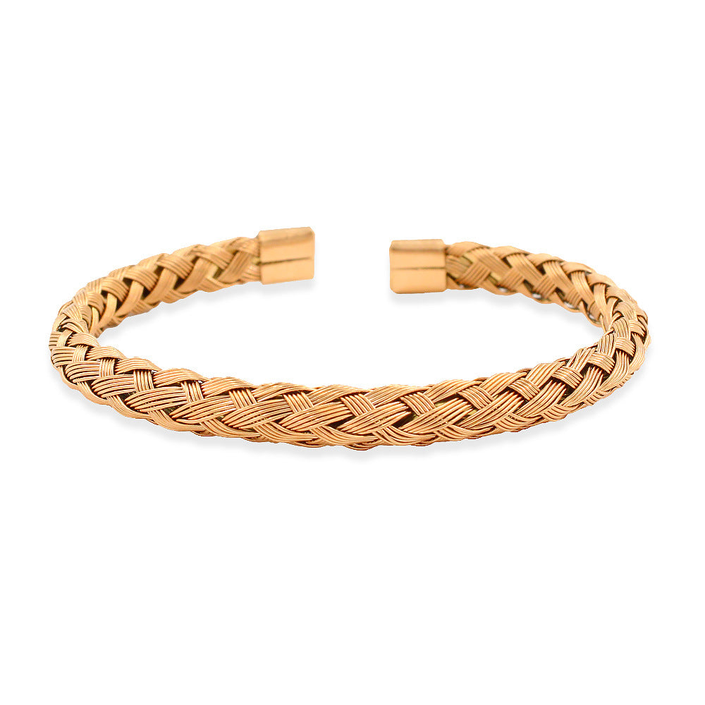 Simple Stainless Steel Twist Braid Wire Bracelets