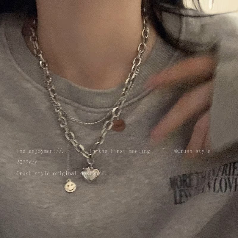 Women's Sweet Cool Hot Titanium Steel No Fading Love Sweater T-shirt Necklaces