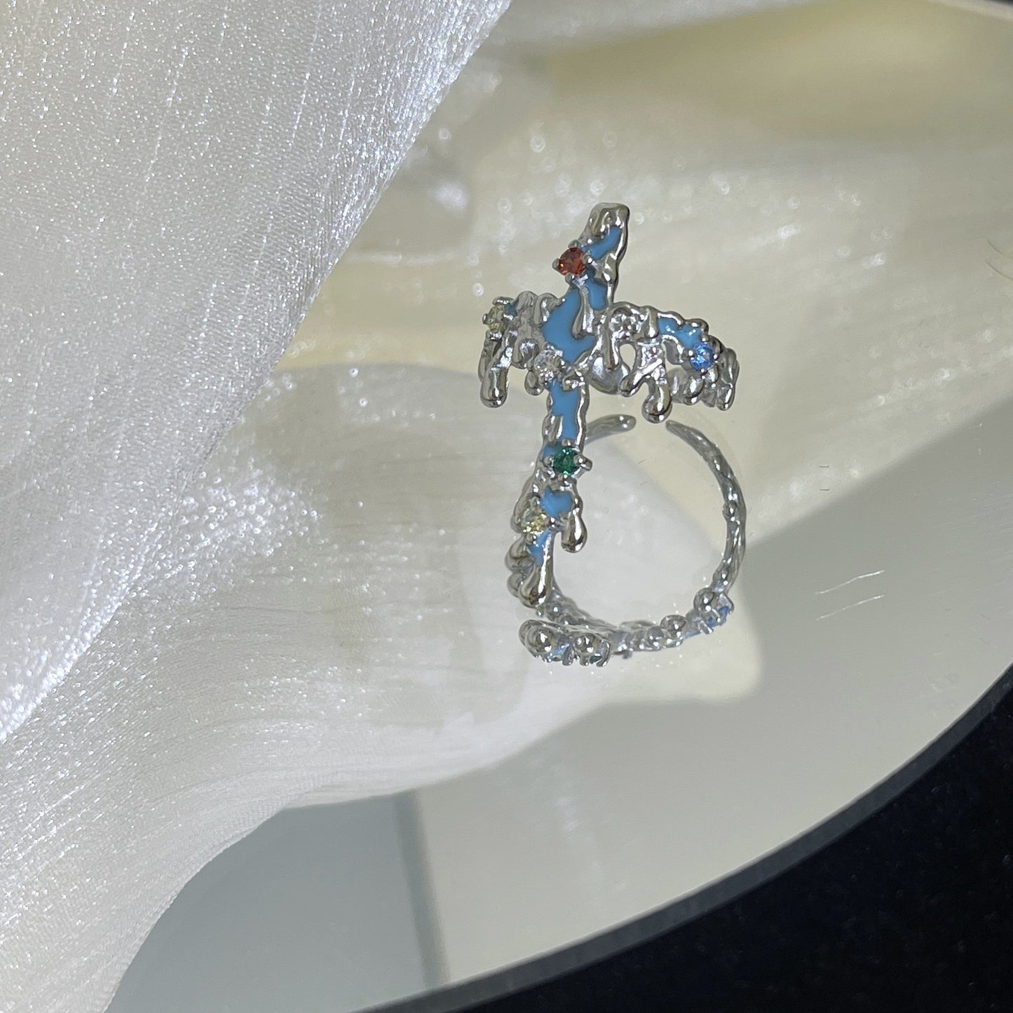 Sense Elastic String Small Pieces Of Sier Female Ring