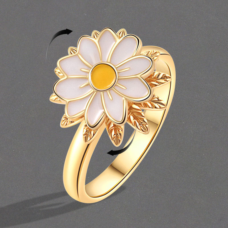 Dripping Daisy Flower Style Adjustable Opening Ring
