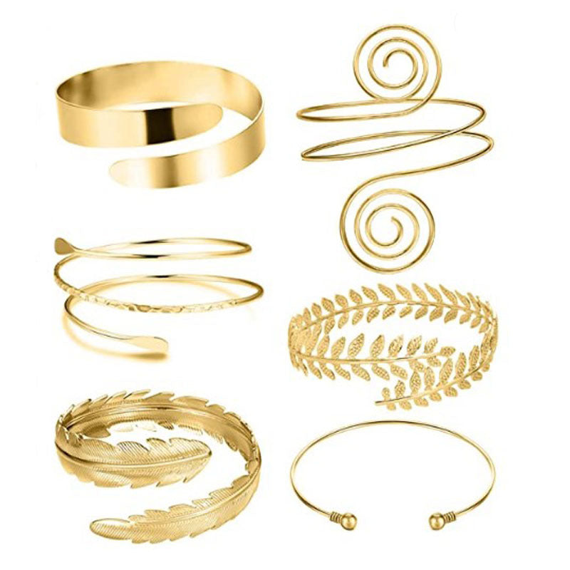 Geometric Metal Armband Exaggerated Personalized Leaf Bracelets