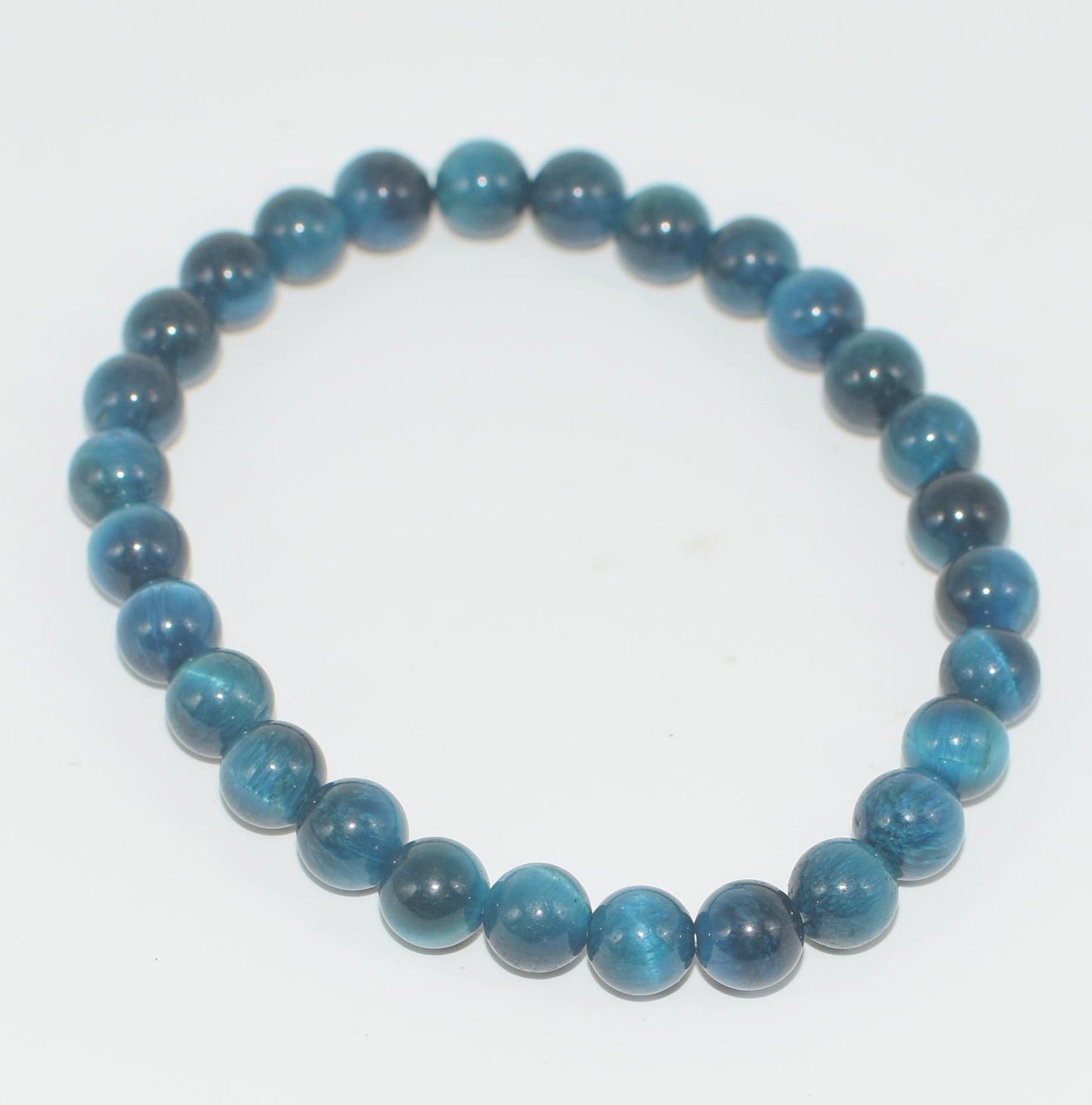 Women's & Men's Blue Tigereye Single Circle Crystal Buddha Beads Bracelet
