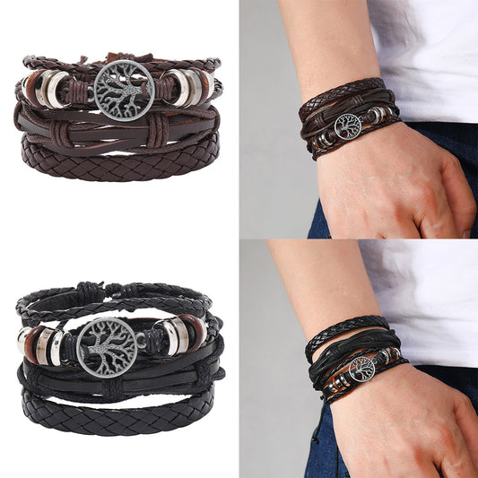 Men's Tree Of Life Element Carrying Strap Bracelets