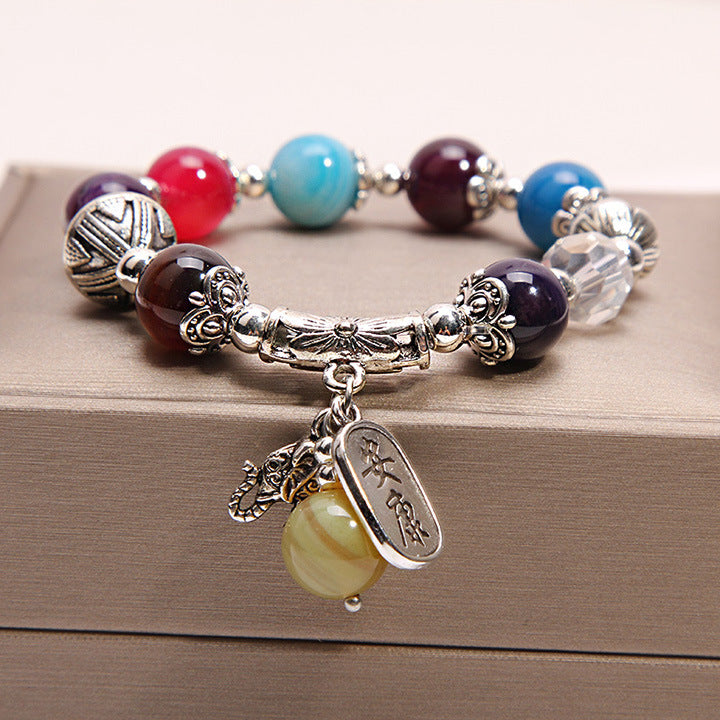 Women's Crystal Agate Jewelry Korean Simple Girlfriends Elephant Fashion Bracelets