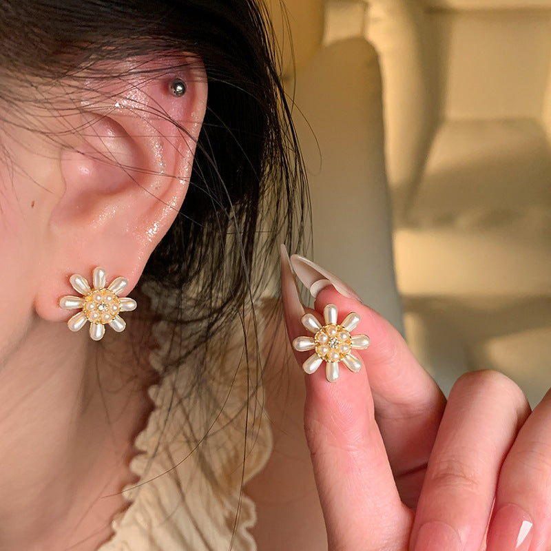 Women's Vacation Style Super Fairy Sweet Flower Seaside Colorful Little Wild Earrings