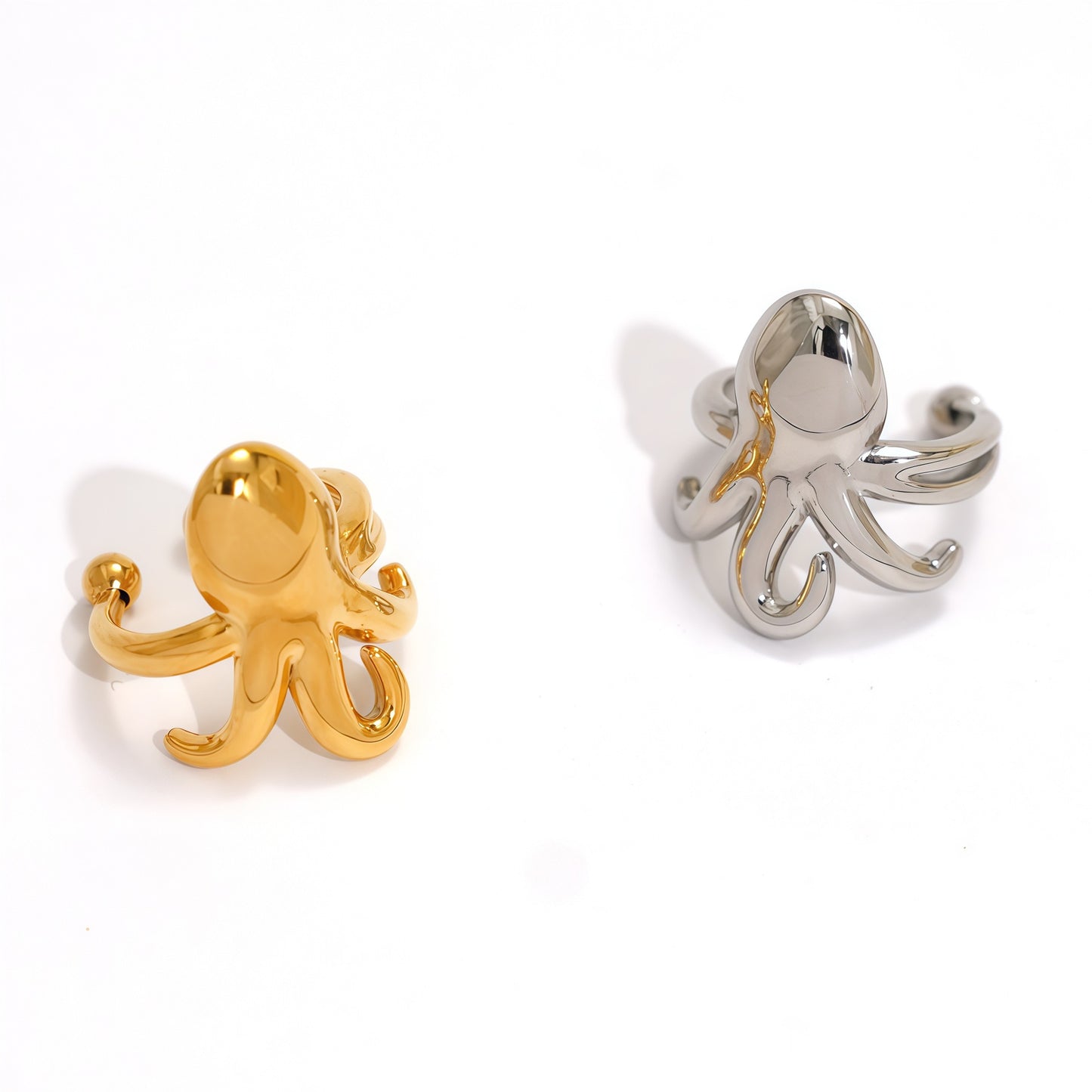 Light Luxury High-grade Exaggerated Design Octopus Rings