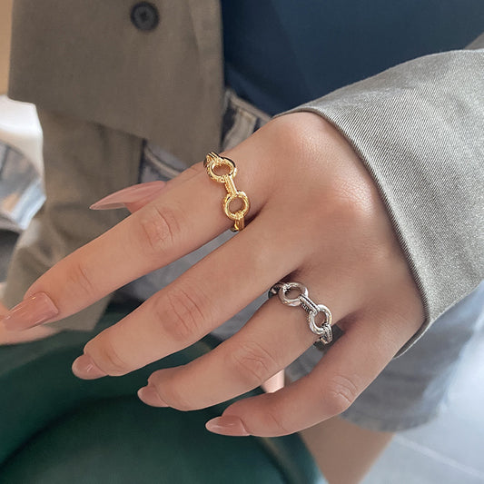 Hollow Out Chain Female Design Indifference Rings