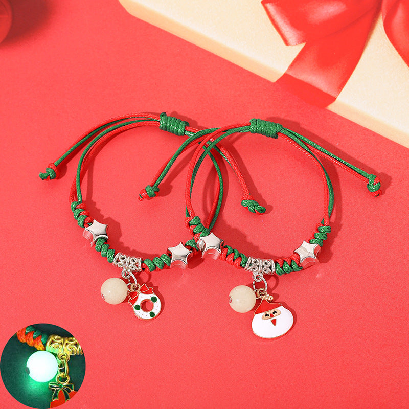 Luminous Christmas Design Carrying Strap Girlfriends Bracelets