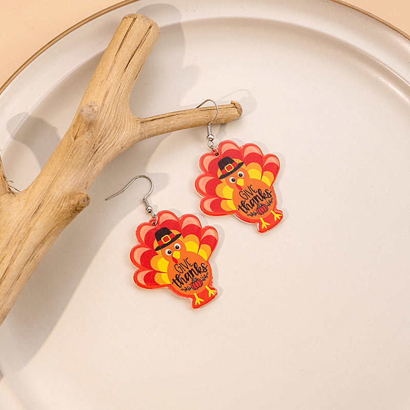 Women's Cartoon Turkey Collection Acrylic And Creative Earrings