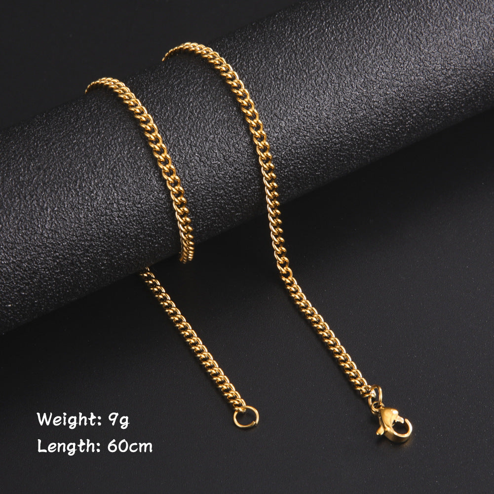 Gold Plating Black And Golden Steel Necklaces