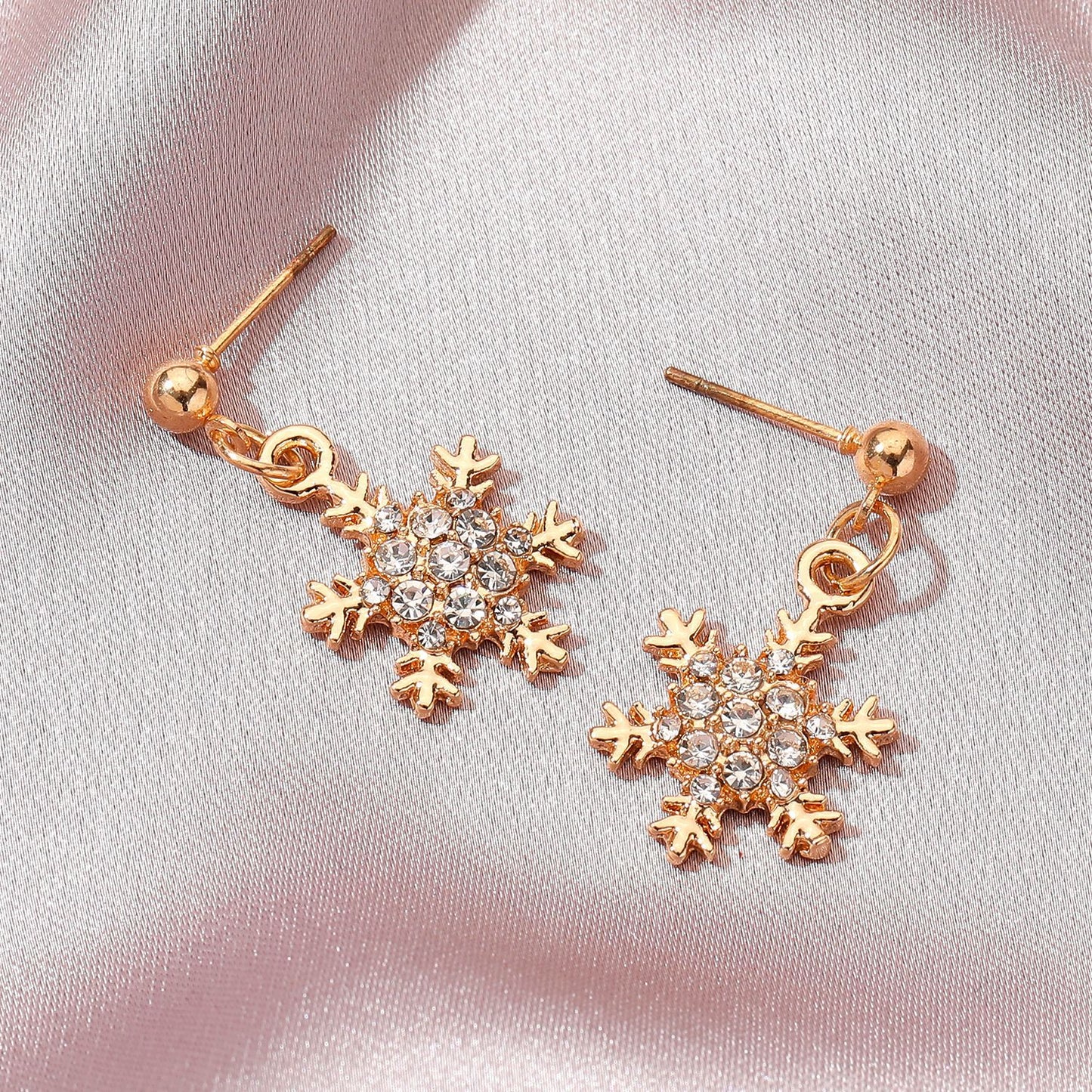 Snowflake Ear Female Temperament Micro Inlaid Earrings