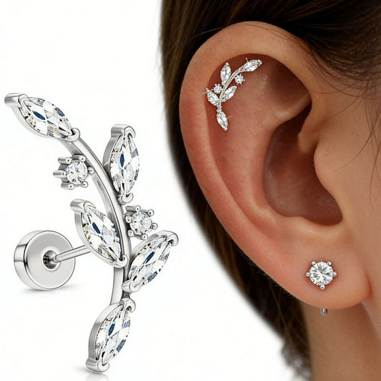 Horse Eye Inlaid Zirconium Round Cake Female Stud Earrings