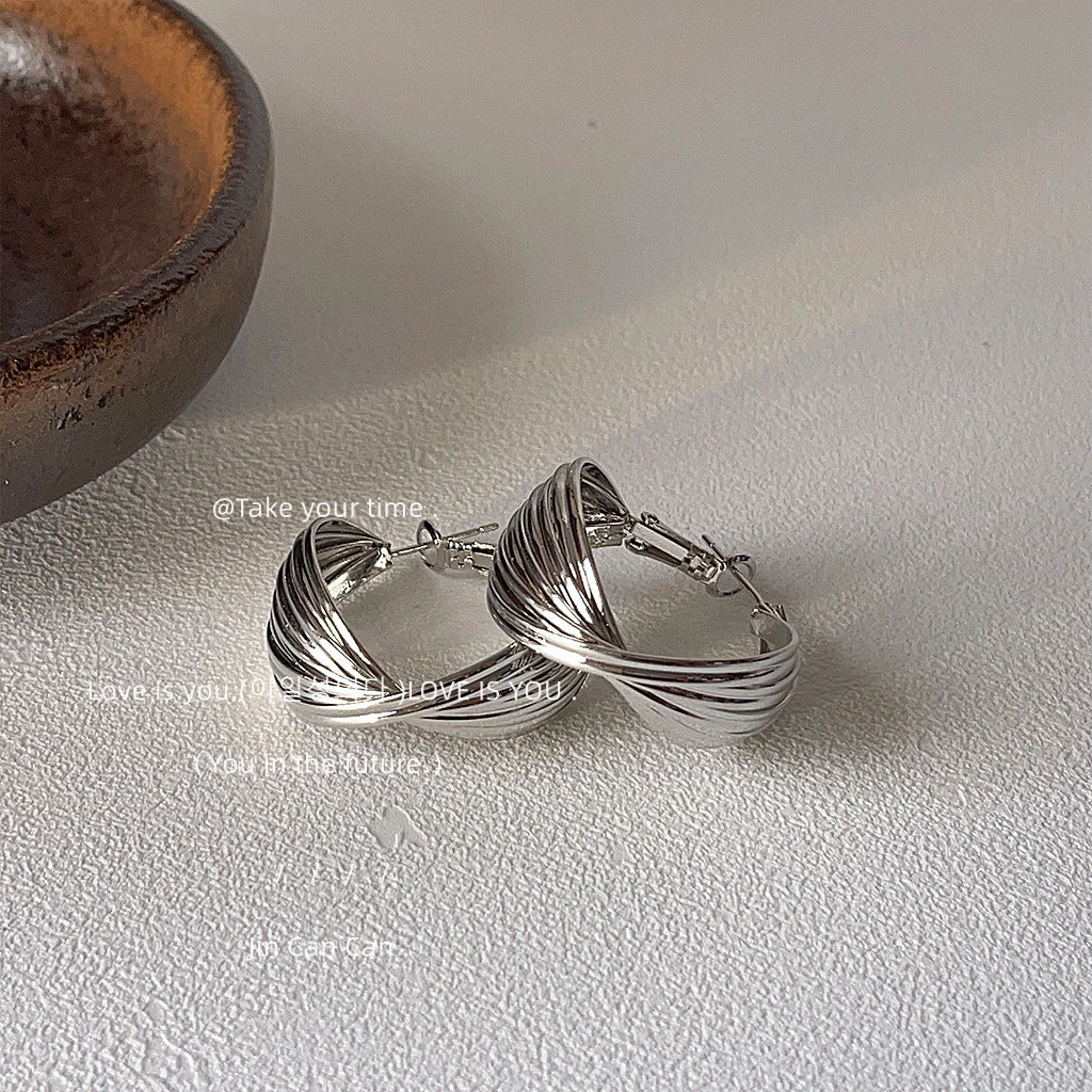 Boucles d'oreilles rondes à aiguilles en argent pour femmes, Style Cool et doux