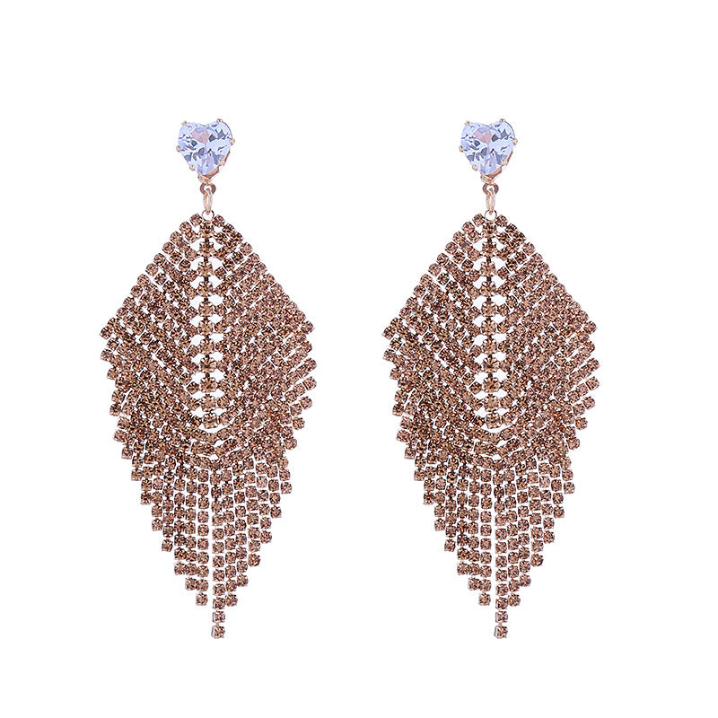 Women's Leaf-shaped Tassel For Fashionable Temperamental Niche Earrings