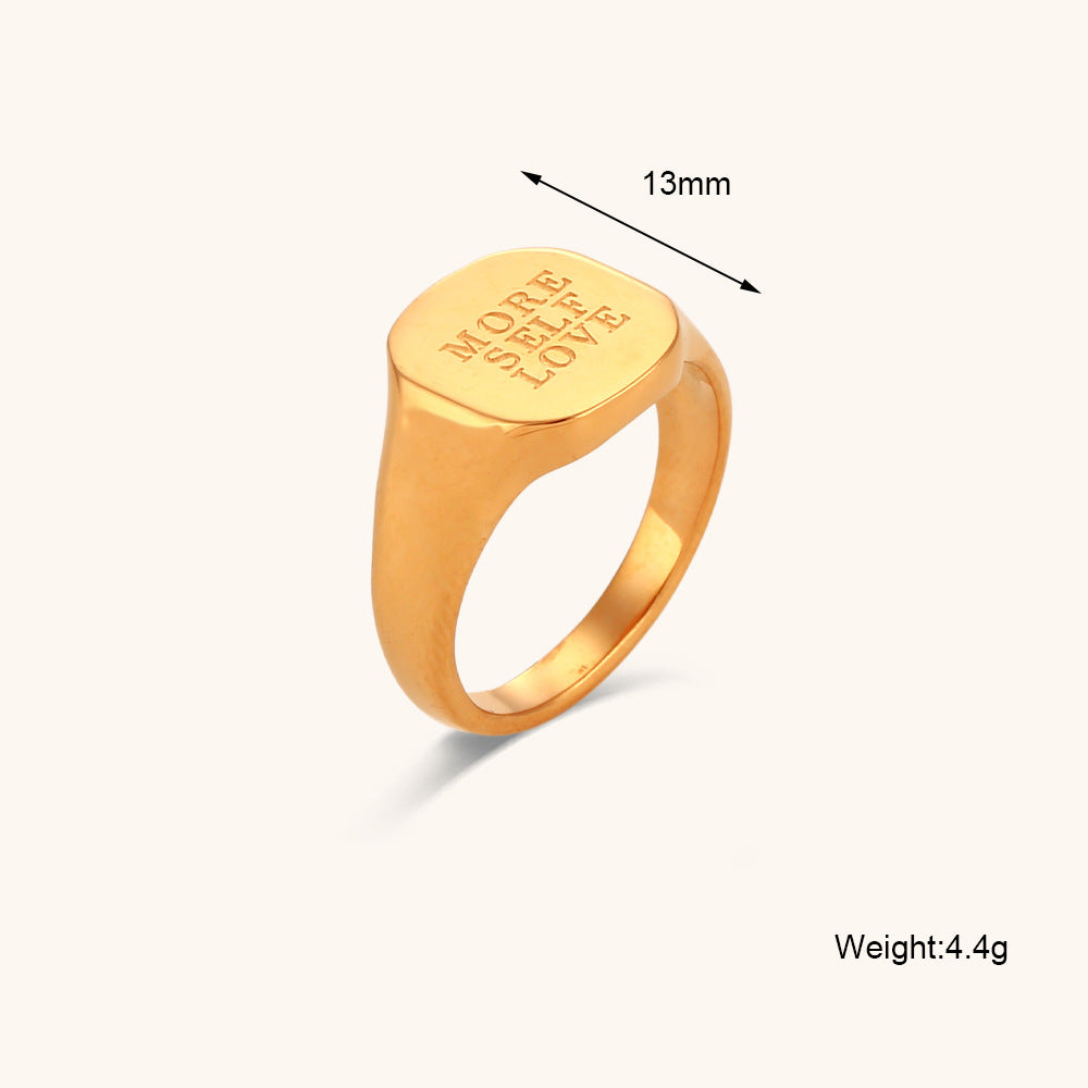 Women's Letters Special Interest Light Luxury Fashion Ring
