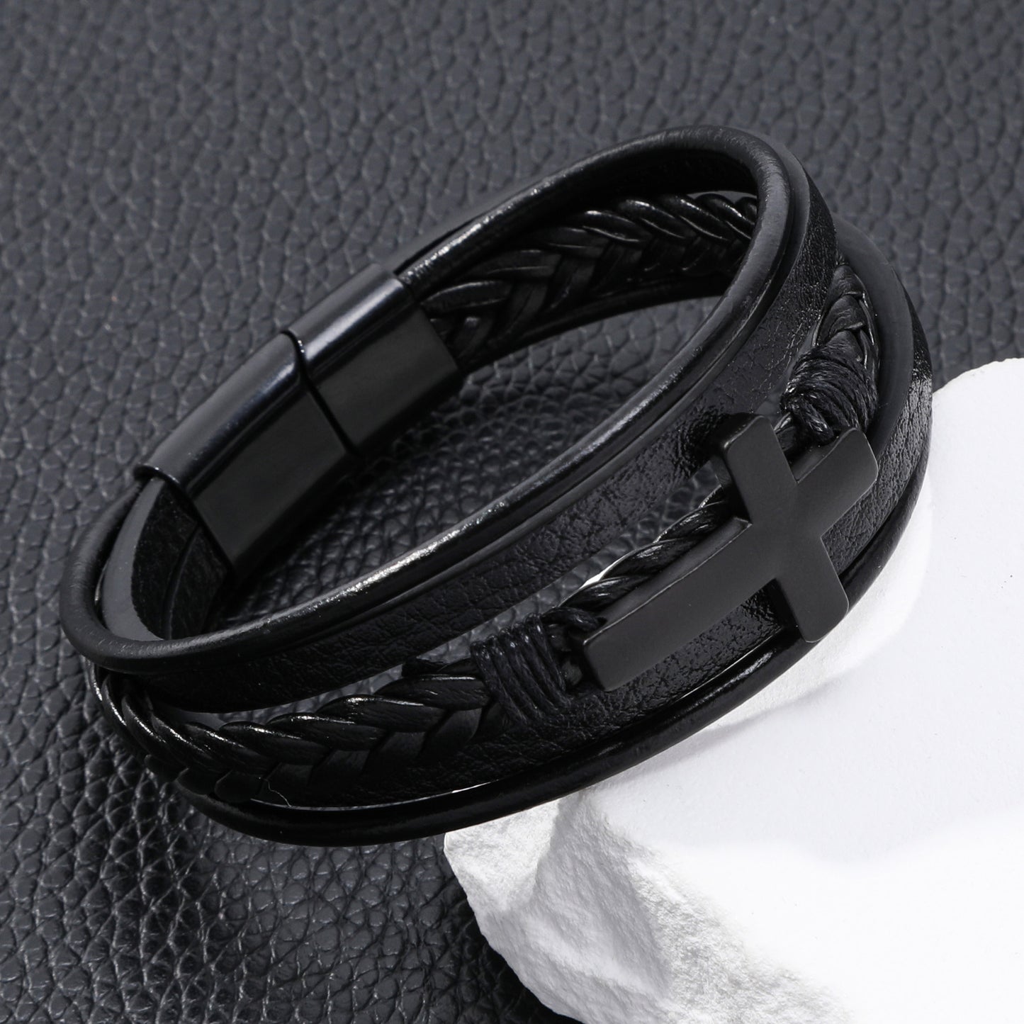 Leather Street Fashion Alloy Laser Woven Bracelets