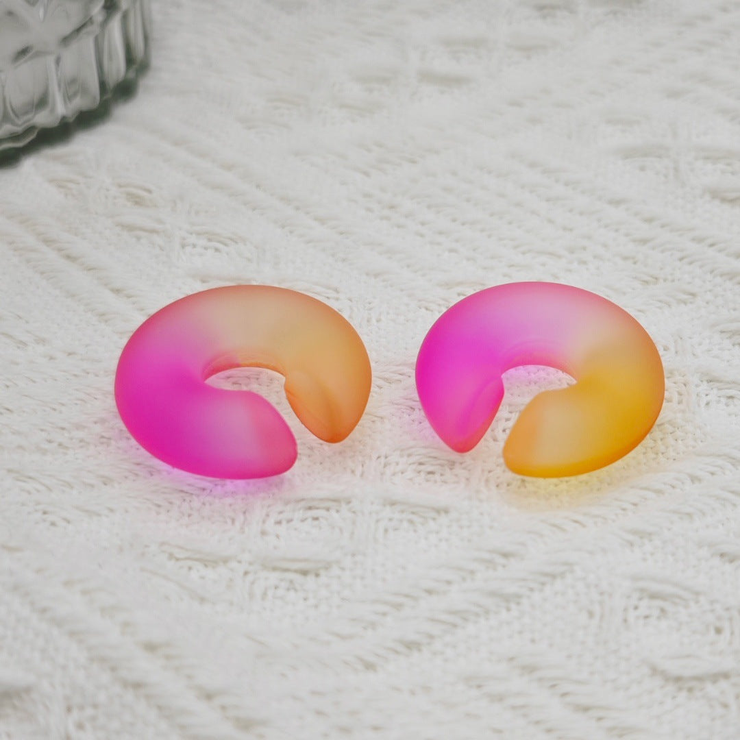 Acrylic Candy Color Matte Simple Design Ear Clip
