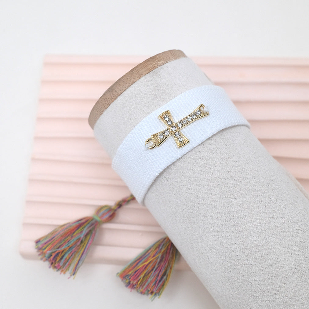 Cross Hand-woven Bohemian Embroidered Letter Wrist Bracelets