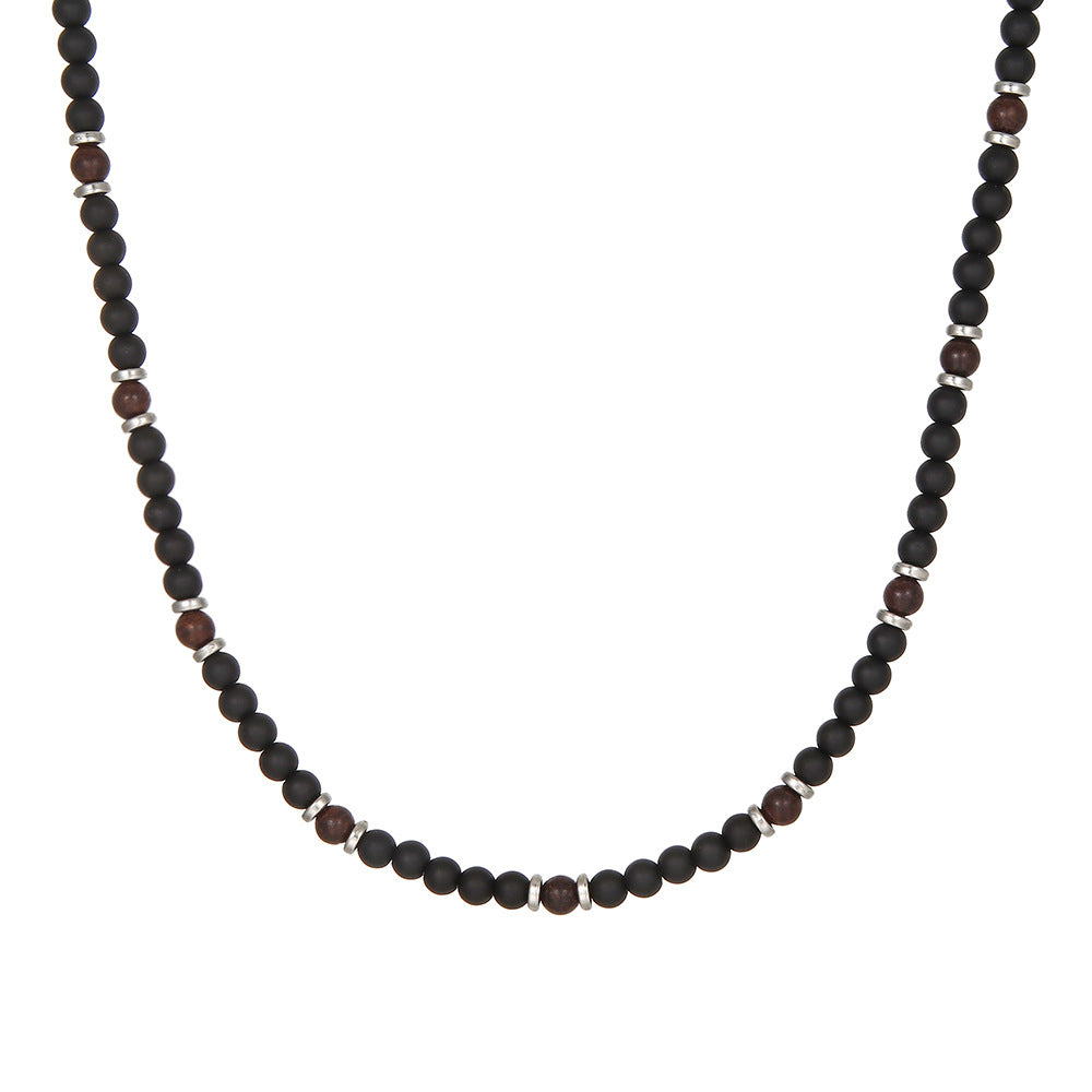 Men's Beaded Volcanic Rock Tigereye Coconut Shell Necklaces