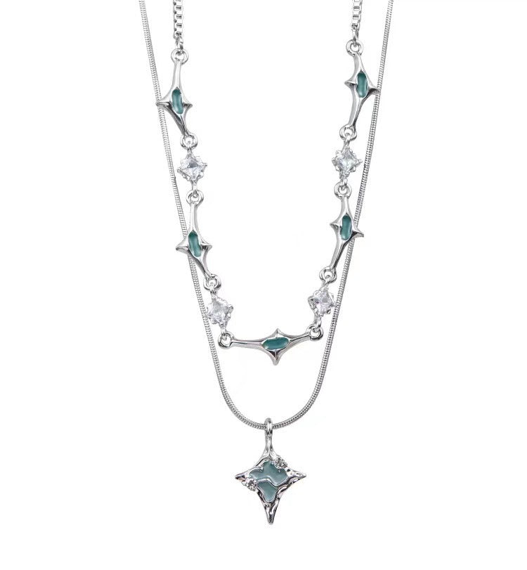 Ice Crystal Butterfly Female Sweet Cool Hot Design Sense Necklace