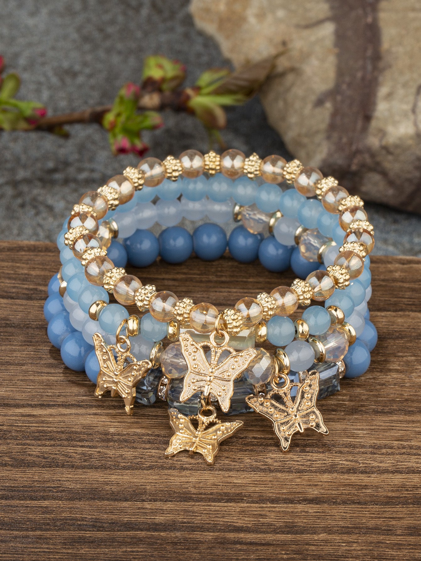 Women's Bohemian Creative Jewelry Butterfly Crystal Beaded Bracelets