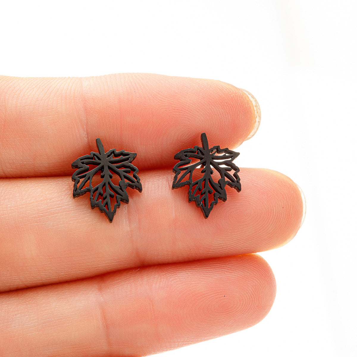 Fashion Personality Hollow Out Maple Leaf Light Earrings