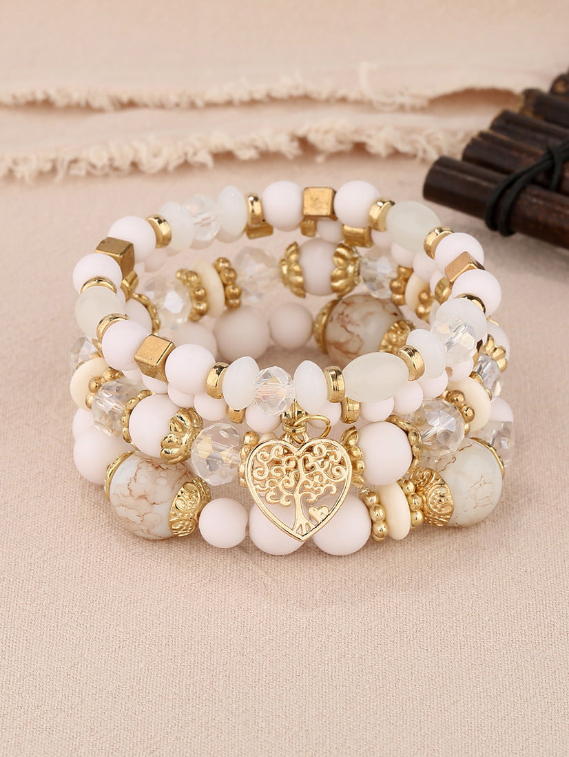 Fashion Bohemian Ethnic Style Crystal Peach Bracelets