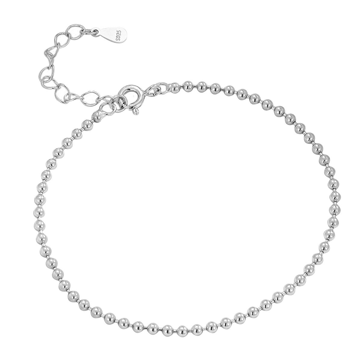 Women's Sterling Sier Personality Simple Bead Temperamental Minority Bracelets