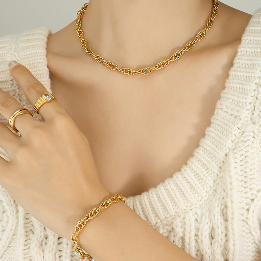 Exaggerated Thick Chain Titanium Steel Gold Bracelets