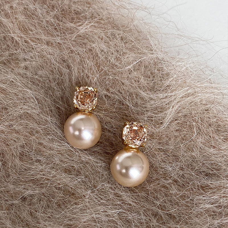 Luxury Zircon Rose Pearl Female High Sense Temperamental Minority Fashion Rings