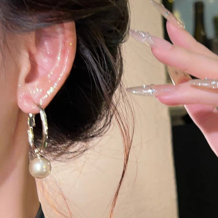 Niche Design Simple Artificial Pearl Light Earrings